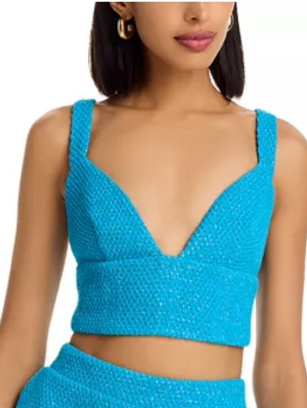 NWT L'Agence Castalia Knit Bra Top. Small Teal Blue